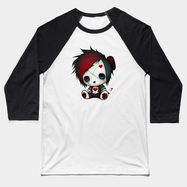 punk rock teddy emo Baseball T-Shirt by PixieMomma Co